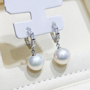 Accesorios de Plata S925 para DIY con Perlas, Joyería de Plata de Moda, Broche para Oreja con Cuentas Redondas de 9-15 mm y Bandeja Vacía 22115 - Product Image 1