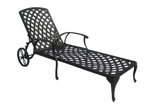 Tumbona de Aluminio Fundido para Exteriores, Silla de Playa, Tumbona para Piscina, Salón Lateral con Ruedas - Product Image 2