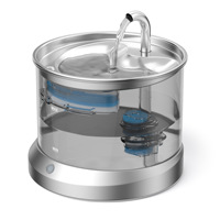 Fontaine à eau portable intelligente et élégante en acier inoxydable, rechargeable, sans pompe, pour chats et chiens