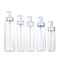 Bouteilles en plastique transparentes blanches à épaules plates de 100/120/150/200/250/300/400/500 ml en stock, bouteilles PET pour lotion