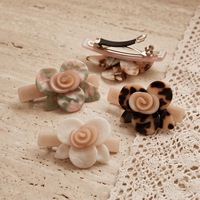 Barrette à cheveux élégante en acétate de cellulose à motif floral coréen, accessoires pour cheveux quotidiens pour femmes CST1238
