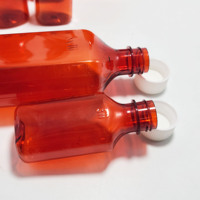 1oz-12oz orange PET plastique sirop conteneur liquide bouteille orale avec bouchons résistants aux enfants