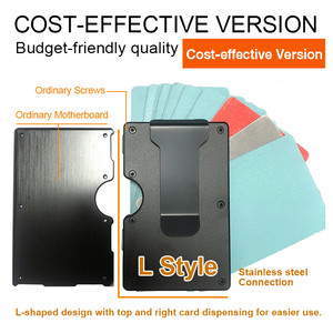 Commercio all'ingrosso in legno portafoglio minimalista per gli uomini fermasoldi in alluminio metallo portafoglio accessori da viaggio <span class=keywords><strong>porta</strong></span> carte di credito con fermasoldi - Product Image 4
