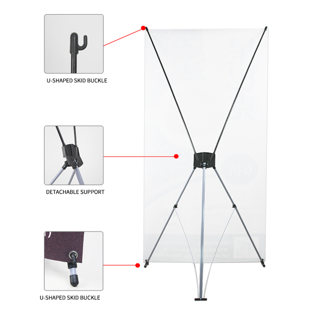 80x180 60x160  X Banner Stand Advertising Display Rack X Banner Display for Exhibition  X Frame Banner Stand