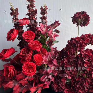 ดอกไม้ประดิษฐ์ Jinxi ขนาด 80 ซม. ซีรีส์สีแดง ดอกไม้ผ้าไหม สำหรับตกแต่งงานถ่ายภาพกลางแจ้ง ของตกแต่งงานแต่งงาน ดอกไม้ประดับทางเดิน - Product Image 4