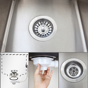 Colador de fregadero de cocina, colador de <span class=keywords><strong>doble</strong></span> taza, filtro giratorio, Red de acero inoxidable XK348, desagües pulidos de alta calidad de 1,5 pulgadas - Product Image 2