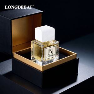 White Magnetic Lid Transparent square Customisable 30ml 50ml 100ml <b>Spray</b> Glass <b>Empty</b> Perfume <b>Bottle</b> and Box - Product Image 1