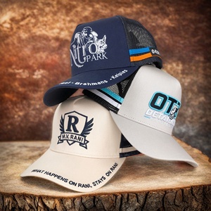 Logo personalizzato qualità <span class=keywords><strong>5</strong></span> pannello cappuccio in rete australiano paese camionista berretto alto profilo corona laterale due tappi camionista a strisce - Product Image 2