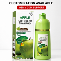 Factory Price Apple Hair Dye Shampoo Hypoallergenic Dark Black/Dark Brown 100% White Hair Coverage Large Capacity Bottle