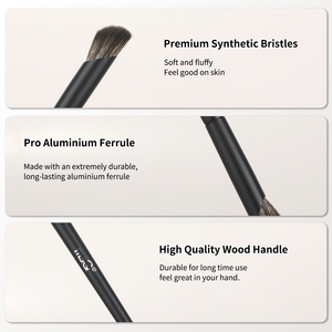 Brocha de Maquillaje Angular Individual MSQ para Rubor y <span class=keywords><strong>Corrector</strong></span> con Mango de Madera Negra, Pelo Sintético y Férula de Aluminio Reforzada para Rostro de Mujer - Product Image 5
