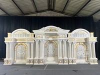 Château de décoration de scène de mariage avec lumière Salle de banquet Décorations de conte de fées de mariage Château de toile de fond