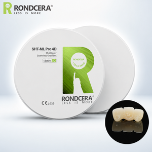 Rondcera SHT-ML <span class=keywords><strong>Pro</strong></span> 4D Materiali per Odontoiatria Cosmetica Blocco Ceramico Multistrato Pre-colorato 1300MPa per Design Sorriso Anteriore - Product Image 1