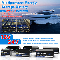 Batterie de stockage d'énergie solaire au lithium LiFePO4 24V 100Ah 200Ah 250Ah 300Ah 400Ah 314Ah avec BMS, en stock UE