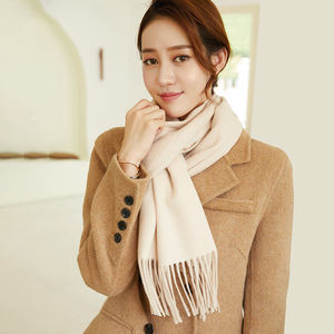 カシミアパシュミナスカーフファッション女性暖かい長い純粋な色ショールカシミア冬スカーフ - Product Image 4