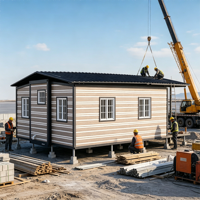 Maison Modulaire Pliante Moderne de 20-40 Pieds Carrés, 2 Chambres, avec Système Hydraulique et Conception Robuste pour Logement Annexe et Mini-Maison