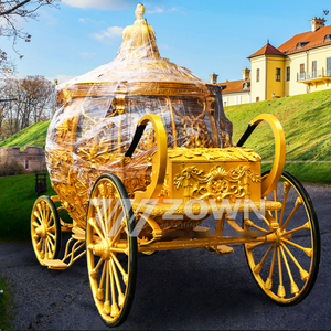 Carruaje Dorado de Cenicienta, Coche de Caballos para Parque de Aventuras - Product Image 6