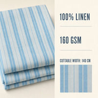 Tissu rayé teint en fil 100% lin, toucher doux, textile tissé respirant pour chemises d'été