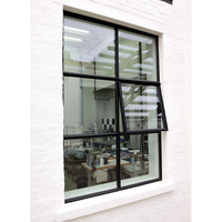 Fenêtre à battant simple en alliage d'aluminium 6063 T6 avec auvent extérieur, verre isolant, coupe-vent et moustiquaire, design moderne pour cuisine