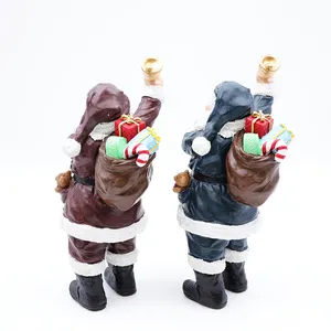 OEM Custom Christmas Decor New Resin Crafts Miniature Santa Claus Figurine Ornaments Tabletop Sculpture