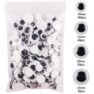Venta al por mayor de plástico de tamaño mixto Diy hecho a mano de dibujos animados de animales Googly Eyes adhesivo Moving Wiggle Eyes - Product Image 5
