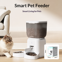 Distributeur automatique de nourriture pour animaux de compagnie 4,5 L en acier inoxydable double, avec caméra, minuterie, télécommande, Wi-Fi intelligent, alimenté par batterie, pour chats et chiens