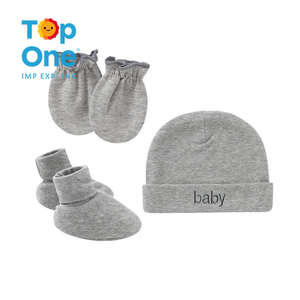 Top One Nouveau-né Chapeaux Chaussettes 100% Coton Bébé Infantile Bonnet Chapeau Gants Ensembles - Product Image 1