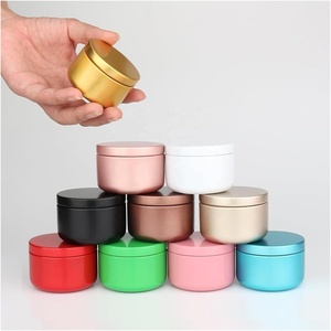 Số lượng lớn đầy màu sắc nhỏ 50ml Vòng lọ mỹ phẩm <span class=keywords><strong>container</strong></span> rỗng nhôm nến tin - Product Image 1