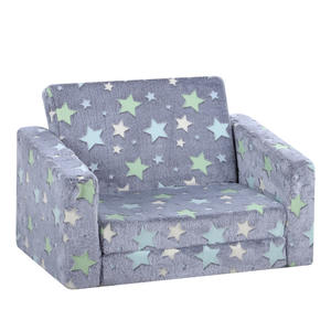 Sofá Plegable para Niños con Diseño de Estrellas y Tela Floral, Taburete Infantil para Edades de 3 Años en Adelante, Tamaño Individual - Product Image 1