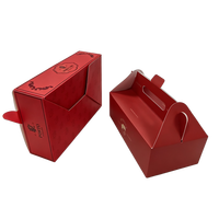 Caja de Regalo Premium con Impresión UV a Color, Empaque de Cartón Dorado con Efecto de Estampado en Lámina Dorada para Papel de Grado Alimenticio, Pastelería, con Asa