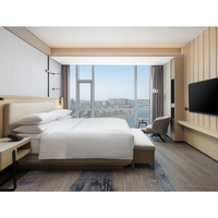 Meubles d'hôtel de Guangzhou prix de gros ensembles minimalistes de meubles de chambre à coucher d'hôtel en bois dur pour les espaces d'hôtel modernes