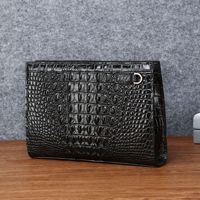 Nouvelle Pochette Homme Grande Capacité en Simili Cuir Grain Os de Crocodile, Sac à Main d'Affaires, Trousse de Toilette, Vente en Gros