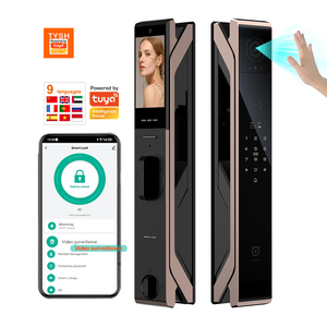ระบบล็อคอัจฉริยะ TYSH ไบโอเมตริกซ์ สแกนลายนิ้วมือ ฝ่ามือ ใบหน้า ด้วย AI Tuya <span class=keywords><strong>WiFi</strong></span> พร้อมรหัสผ่าน/บัตร สำหรับประตูไม้/อลูมิเนียม - Product Image 1