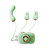 Ensemble de vibromasseurs 3 en 1 en forme d'appareil photo, avec baguette filaire et embouts auriculaires, stimulation multipoints pour femmes