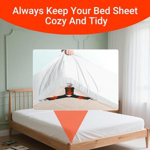 Attaches de drap de lit personnalisables brodées antidérapantes en élasthanne/coton avec pinces métalliques pour toutes les tailles - Product Image 5
