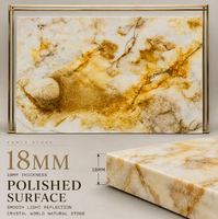 Dalle de pierre naturelle translucide FANCY STONE Crystal World 18 mm polie pour îlots de cuisine de luxe, meubles-lavabos de salle de bain et murs décoratifs