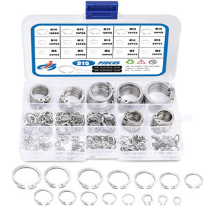 315ピース/セット品揃えキット15サイズM4 ~ M28ブラックステンレス鋼シャフト外部保持リングワッシャーCクリップスナップサークリップ - Product Image 1