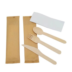Cuchillo, Cuchara y Tenedor Desechables Ecológicos de Madera de Abedul - Product Image 3