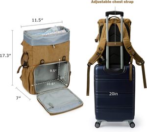 Muestra Gratis: Mochila de Lujo Vintage para Cámara, Gran Capacidad, Diseño Personalizable, Cierre de Cremallera Impermeable, Ideal para Pickleball - Product Image 2