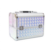 Trousse de Maquillage Portable Grande Capacité Haut de Gamme à Double Ouverture Style Européen en Plastique, Boîte à Outils pour Tatouage, Nail Art et Manucure – Meilleure Vente