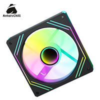 Ventilateur de boîtier ARGB personnalisé AntarcChill 120 mm avec miroir infini latéral, faible bruit PWM pour radiateur d'ordinateur
