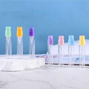 Portable Mini Clear Cylinder Glass Spray <b>Bottles</b> 2ml Empty Vials Purple <b>Pink</b> Green Yellow Caps Perfume Personal Care Silk Screen - Product Image 5