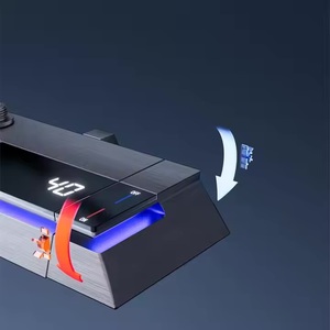 Juego de grifos de ducha termostáticos digitales LED, sistema de baño de latón montado en la pared, chorros fríos y calientes, características de masaje, lluvia suave cepillada