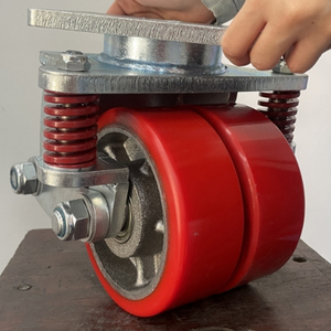 Roue pivotante extra résistante, capacité de charge de 1 tonne, roue pivotante de 100 mm de large avec ressort - Product Image 4