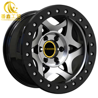 Jante tout-terrain Fanxin Turbine True Beadlock 16 17 18 pouces, finition usinée argent/noir, entraxe 6x139.7 pour GMC Sierra Chevrolet Silverado