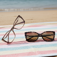 Nouvelle Arrivée Lunettes de Soleil Clip-On Oeil de Chat Tendance à Motif Uni avec Verres TAC Durables et Monture Complète pour Adultes Unisexe Livraison Rapide