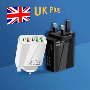 Alta calidad Universal 65W 5 Puerto USB 2 Usb C enchufe de pared rápido con Reino Unido UE EE. UU. Enchufe QC3.0 tipo C cargador de pared para <span class=keywords><strong>Iphone</strong></span> - Product Image 4