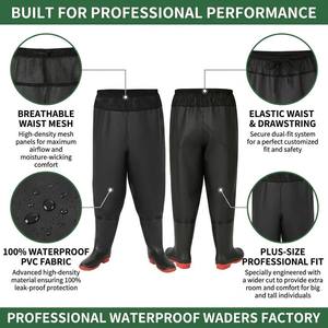 Senshuo Waders utilitaires à taille haute, grande taille, surdimensionnés, extra spacieux, en vinyle robuste, à semelle rouge, pour travaux lourds et boue - Product Image 2