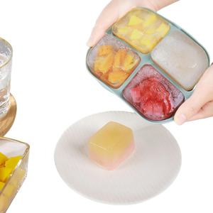 Household Food Grade Soft Silicone Freezer <b>Ice</b> Cube Tray With Silicone Lid BPA Free Safe Baby Food Storage Containers - Product Image 3