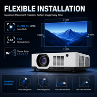 Projecteur laser professionnel 7200 lumens WUXGA 1920x1200 3LCD avec déplacement de l'objectif et zoom optique