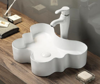 Lavabo mural en céramique sexy, vasque carré pour salle de bains, manuel rectangulaire, pour le lavage des mains